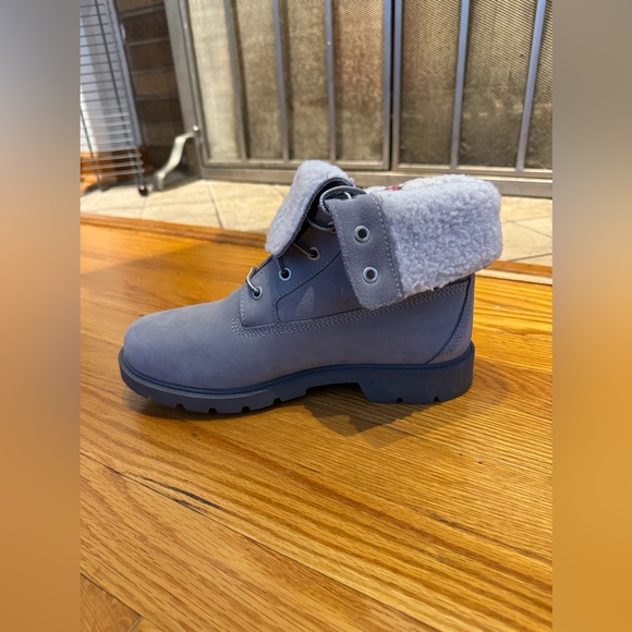 Size W8.5 Timberland Linden Woods Waterproof Fold Down Fleece Boots in Grey - Picture 8 of 12